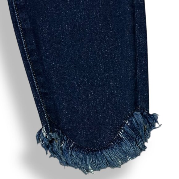 NWT 7 For All Mankind The Ankle Skinny Midrise Scallop Fray Hem Dark Wash Sz 24 - Picture 3 of 8